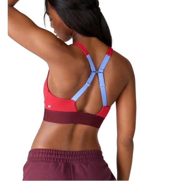 Fabletics All Day Everyday Red and Blue X Back Sports Bra XXS - Picture 5 of 11